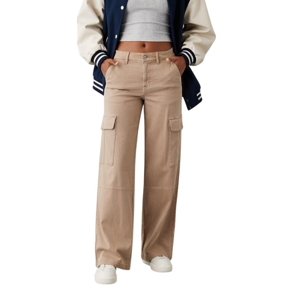 American Eagle Dreamy Drape Baggy Wide Leg Cargo Pants Rose Pink - Size 14 Nwt